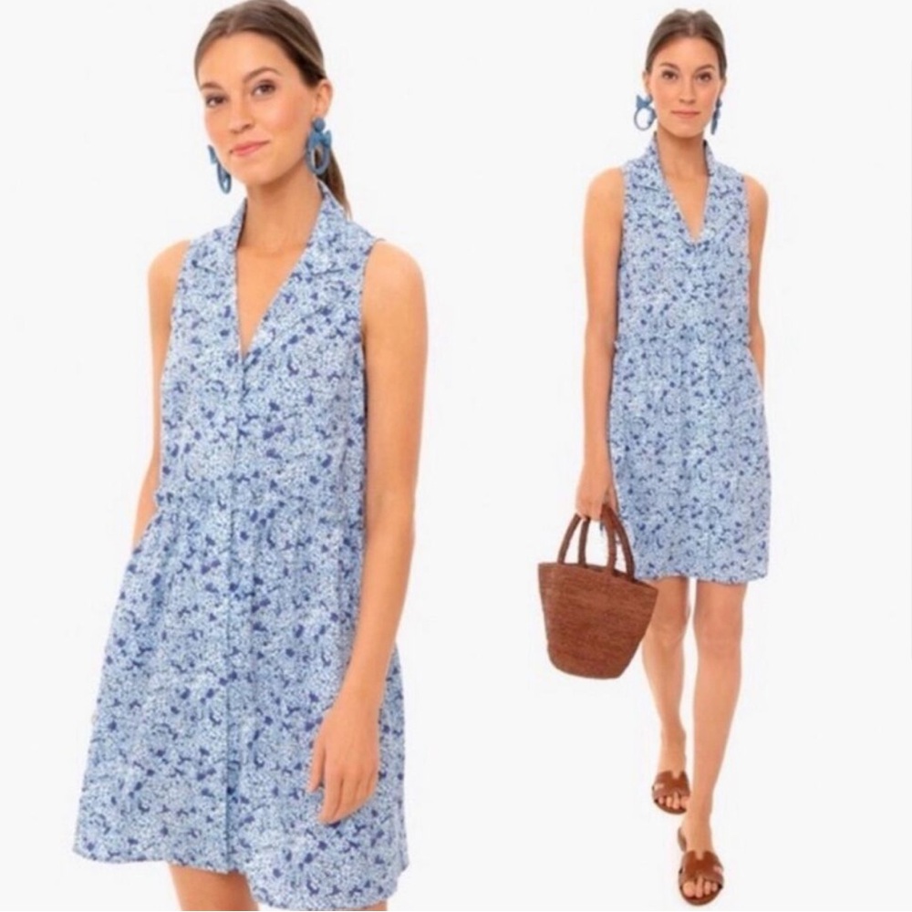 Tuckernuck Royal Shirt Dress in Blue Hydrangea